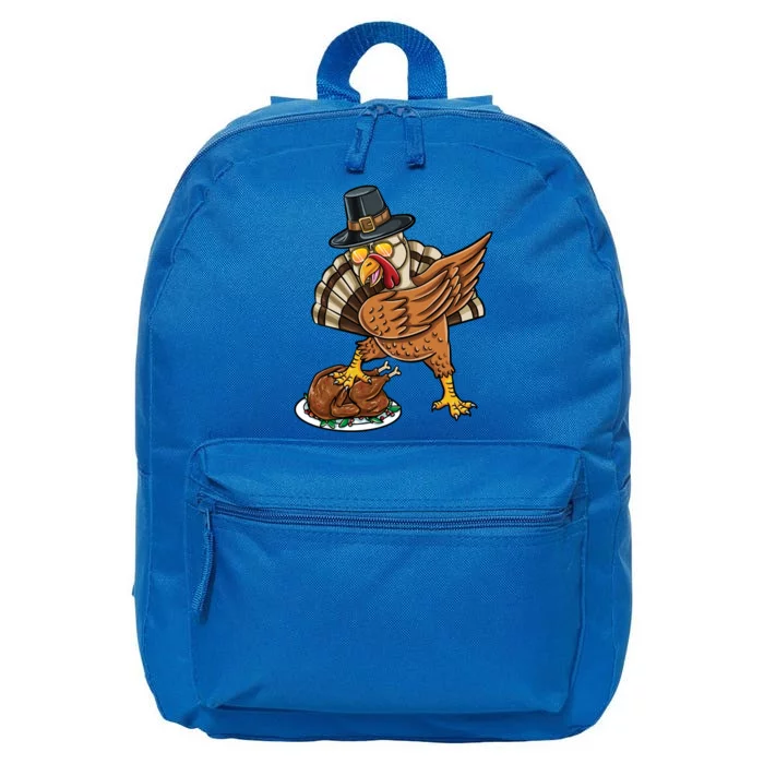 Dabbing Pilgrim Turkey Thanksgiving Gift 16 in Basic Backpack