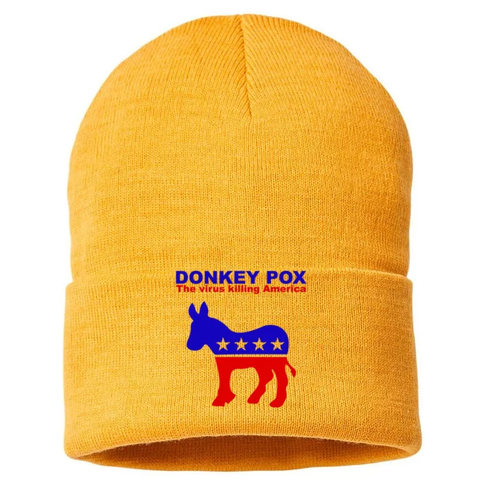 Donkey Pox The Virus Killing America Funny Sustainable Knit Beanie