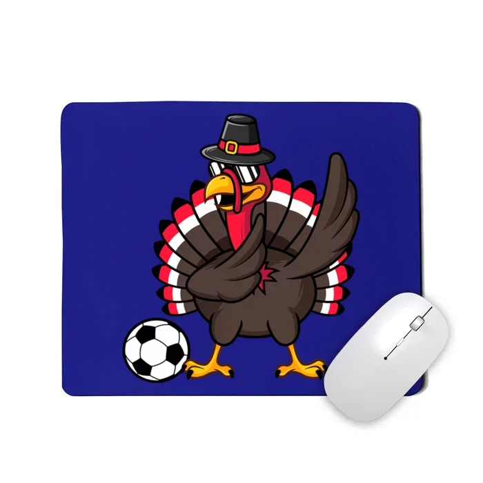 Dabbing Pilgrim Turkey Thanksgiving Day Soccer Gobble Player Cute Gift Mousepad