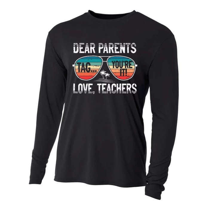 Dear Parents Tag You're It Love Teachers Summer School Cooling Performance Long Sleeve Crew