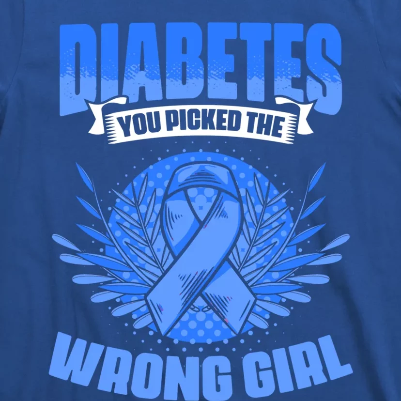 Diabetes Picked The Wrong Girl Gift Diabetic Diabetes Awareness Gift T-Shirt