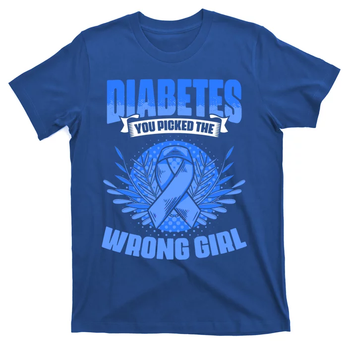 Diabetes Picked The Wrong Girl Gift Diabetic Diabetes Awareness Gift T-Shirt