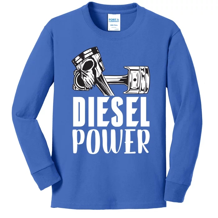 Diesel Power Truck Mechanic Turbo Turbocharger Rig Trucker Gift Kids Long Sleeve Shirt