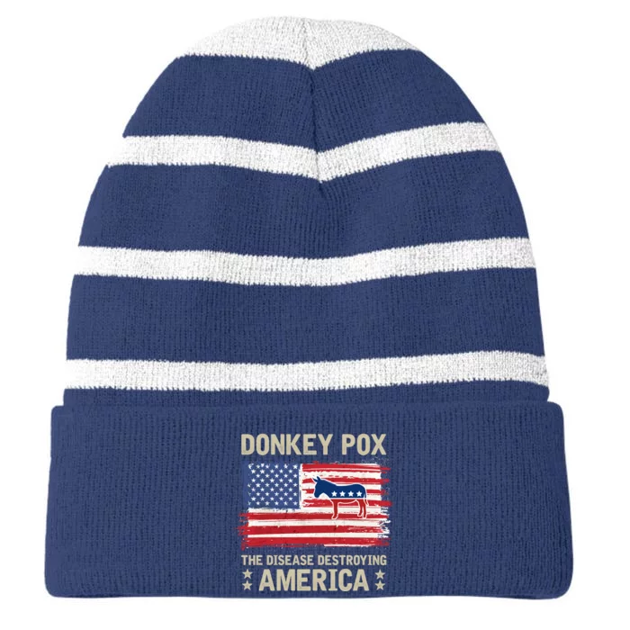 Donkey Pox Striped Beanie with Solid Band