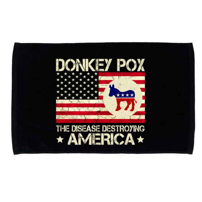 Donkey Pox The Disease Destroying America Funny Anti Biden Microfiber Hand Towel