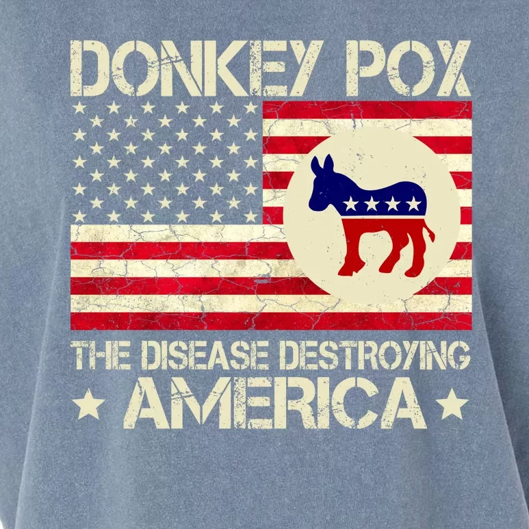 Donkey Pox The Disease Destroying America Funny Anti Biden Garment-Dyed Women's Muscle Tee