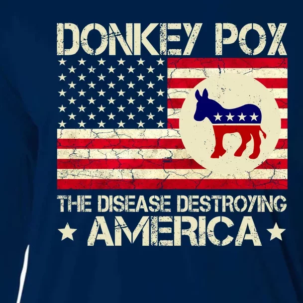 Donkey Pox The Disease Destroying America Funny Anti Biden Cooling Performance Long Sleeve Crew