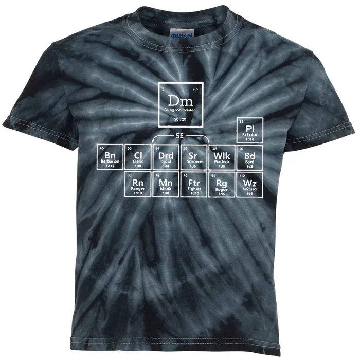 DnD Periodic Table Kids Tie-Dye T-Shirt