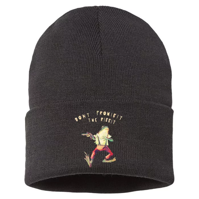 Dont Prohibit The Ribbit Frog Sustainable Knit Beanie