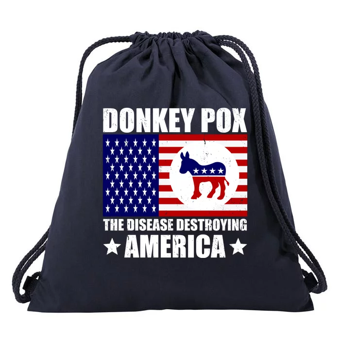 Donkey Pox The Disease Destroying America Vintage USA Funny Drawstring Bag