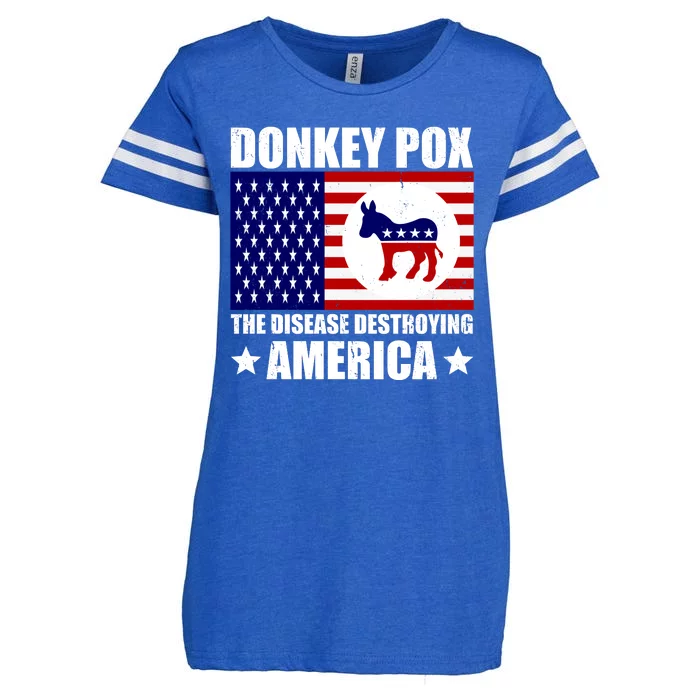 Donkey Pox The Disease Destroying America Vintage USA Funny Enza Ladies Jersey Football T-Shirt