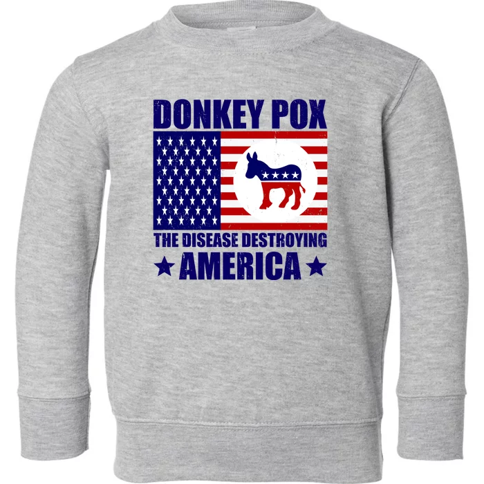 Donkey Pox The Disease Destroying America Vintage USA Funny Toddler Sweatshirt