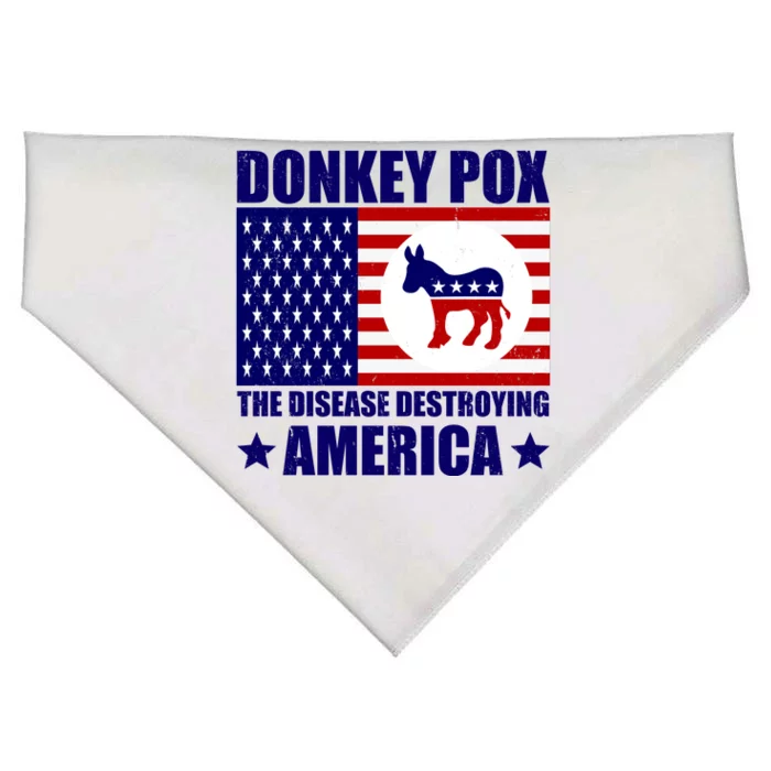 Donkey Pox The Disease Destroying America Vintage USA Funny USA-Made Doggie Bandana