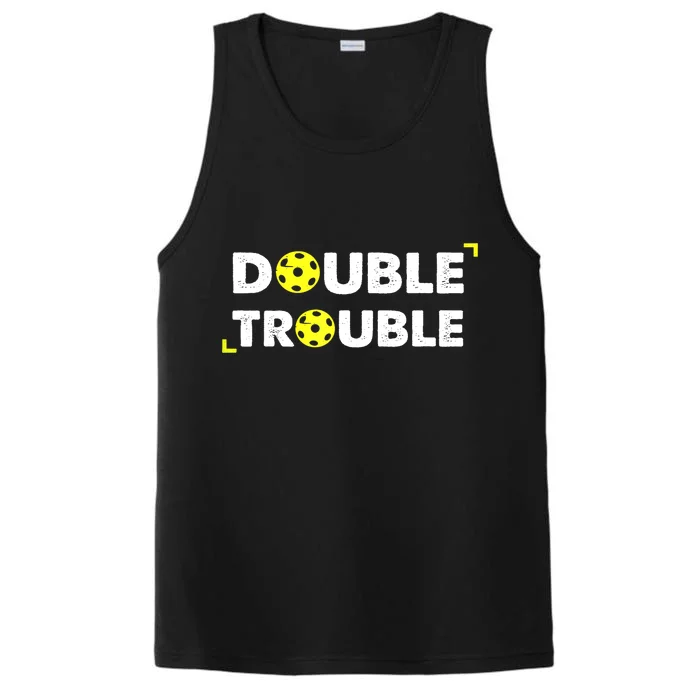 Double Pickleball Trouble Pickle Ball Player Gift Performance Tank