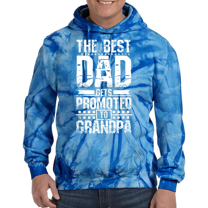 Dad Promoted To Grandpa With Dad Grandpa Funny Gift Tie Dye Hoodie