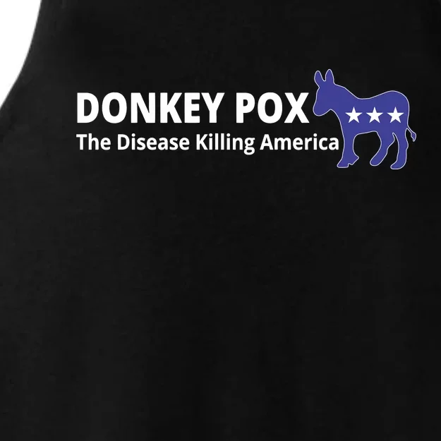 Donkey Pox The Disease Killing America Funny Ladies Tri-Blend Wicking Tank