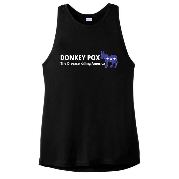 Donkey Pox The Disease Killing America Funny Ladies Tri-Blend Wicking Tank