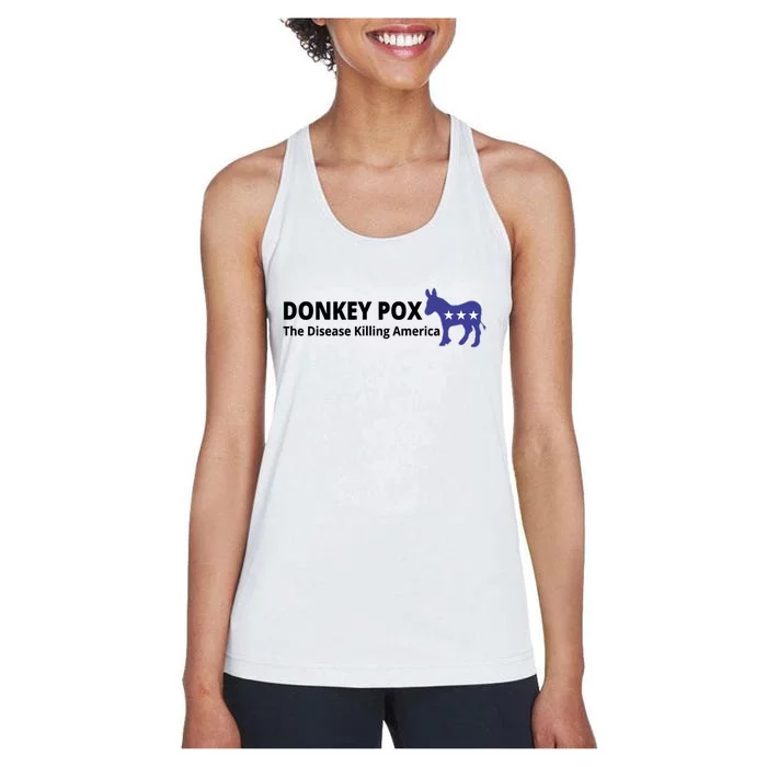 Donkey Pox The Disease Killing America Funny Women's Racerback Tank