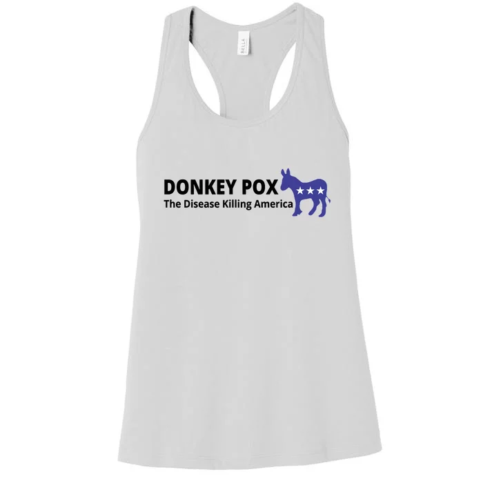 Donkey Pox The Disease Killing America Funny Women's Racerback Tank