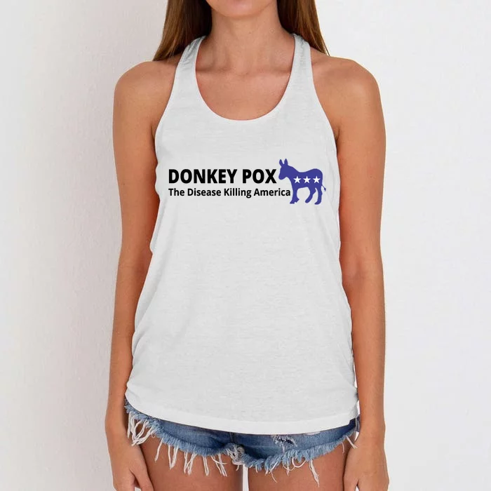 Donkey Pox The Disease Killing America Funny Women's Knotted Racerback Tank