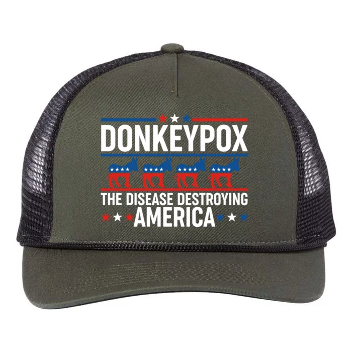 Donkey Pox The Disease Destroying America Retro Rope Trucker Hat Cap