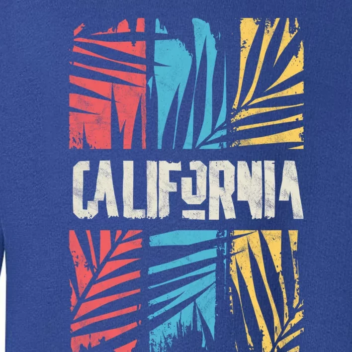 Distressed Palm Tree Beach Dreaming Of California Gift Toddler Sweatshirt