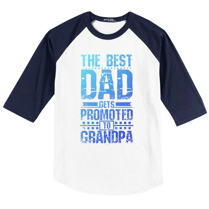 Dad Promoted To Grandpa With Dad Grandpa Funny Gift Baseball Sleeve Shirt