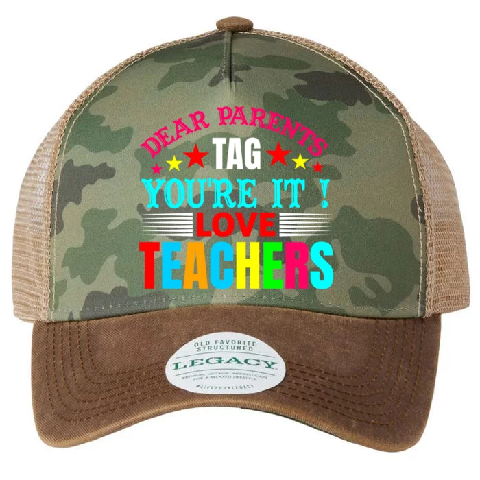 Dear Parents Tag You're It Love Teacher Summer Sea Cool Gift Legacy Tie Dye Trucker Hat