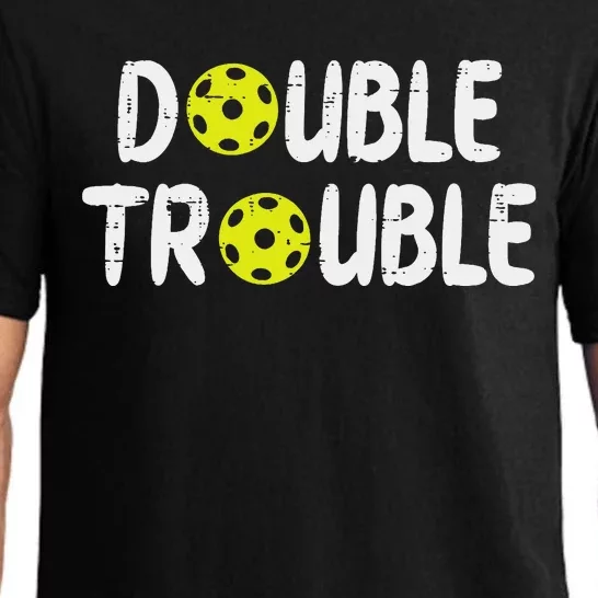 Double Pickleball Trouble Pickle Ball Matching Pajama Set