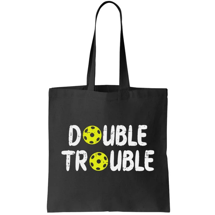 Double Pickleball Trouble Pickle Ball Matching Tote Bag