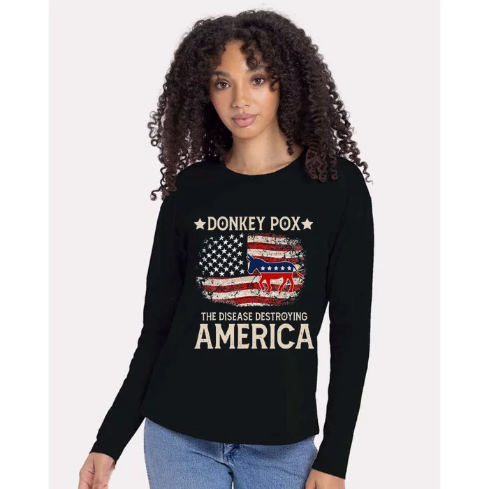 Donkey Pox The Disease Destroying America Funny Donkeypox Womens Cotton Relaxed Long Sleeve T-Shirt