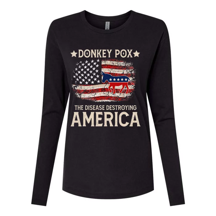 Donkey Pox The Disease Destroying America Funny Donkeypox Womens Cotton Relaxed Long Sleeve T-Shirt