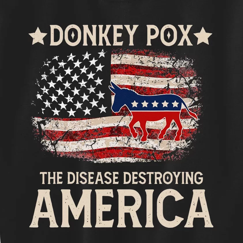 Donkey Pox The Disease Destroying America Funny Donkeypox Kids Sweatshirt