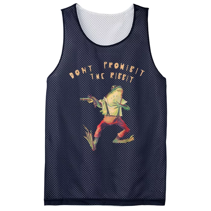 Don't Prohibit The Ribbit Frog Groovy Mesh Reversible Basketball Jersey Tank