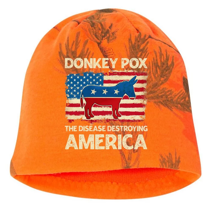 Donkey Pox The Disease Destroying America Funny Donkeypox Kati - Camo Knit Beanie