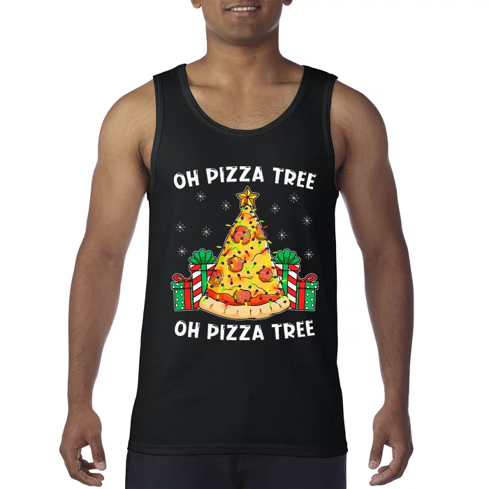 Delicious Pizza Tree Xmas Gift Festive Christmas Decoration Tank Top