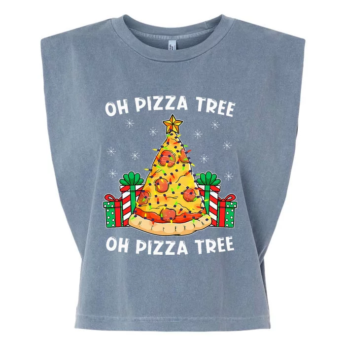 Delicious Pizza Tree Xmas Gift Festive Christmas Decoration Garment-Dyed Women's Muscle Tee