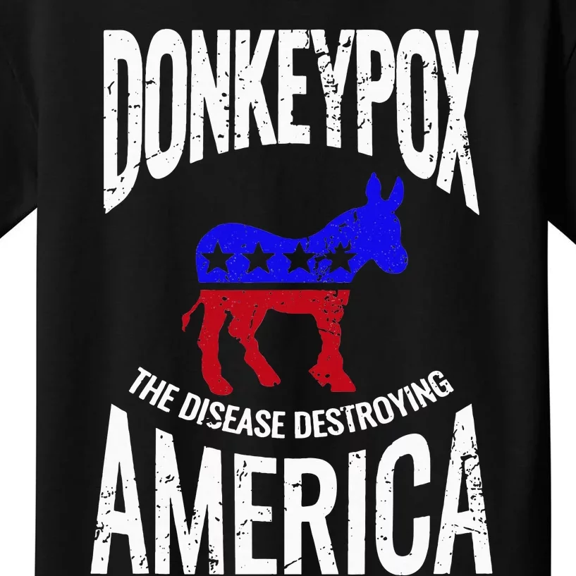 Donkey Pox The Disease Destroying America Funny Donkeypox Kids T-Shirt