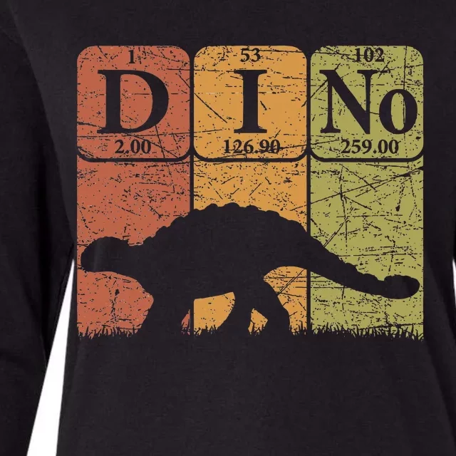 Dinosaur Periodic Table Elements Ankylosaurus Paleontologist Womens Cotton Relaxed Long Sleeve T-Shirt