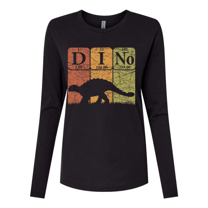 Dinosaur Periodic Table Elements Ankylosaurus Paleontologist Womens Cotton Relaxed Long Sleeve T-Shirt