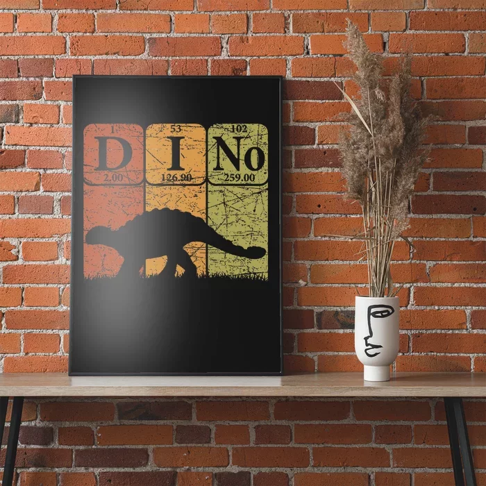 Dinosaur Periodic Table Elements Ankylosaurus Paleontologist Poster