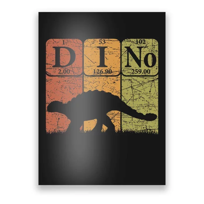 Dinosaur Periodic Table Elements Ankylosaurus Paleontologist Poster