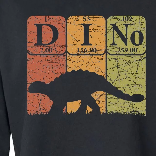 Dinosaur Periodic Table Elements Ankylosaurus Paleontologist Cropped Pullover Crew