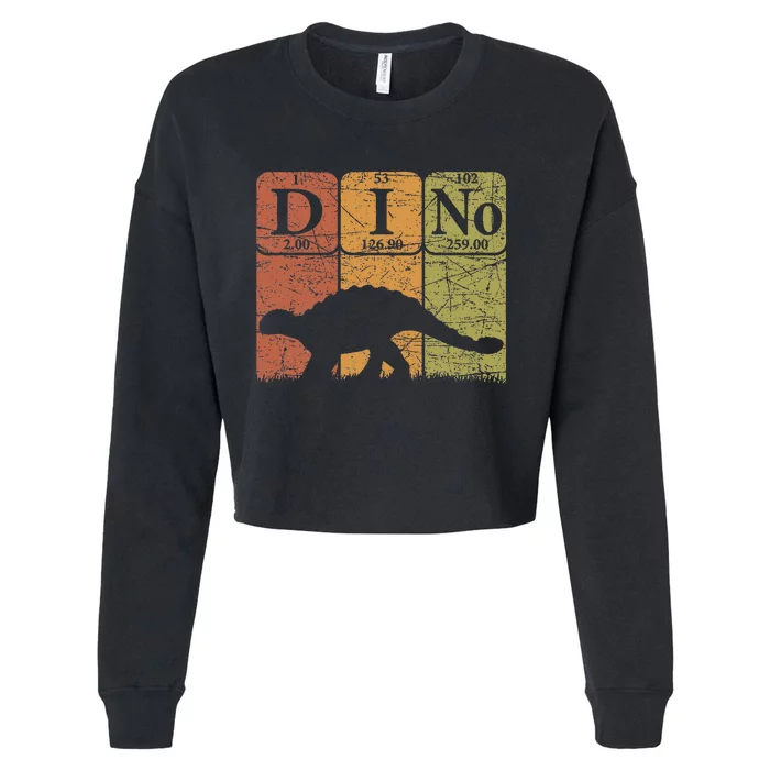 Dinosaur Periodic Table Elements Ankylosaurus Paleontologist Cropped Pullover Crew