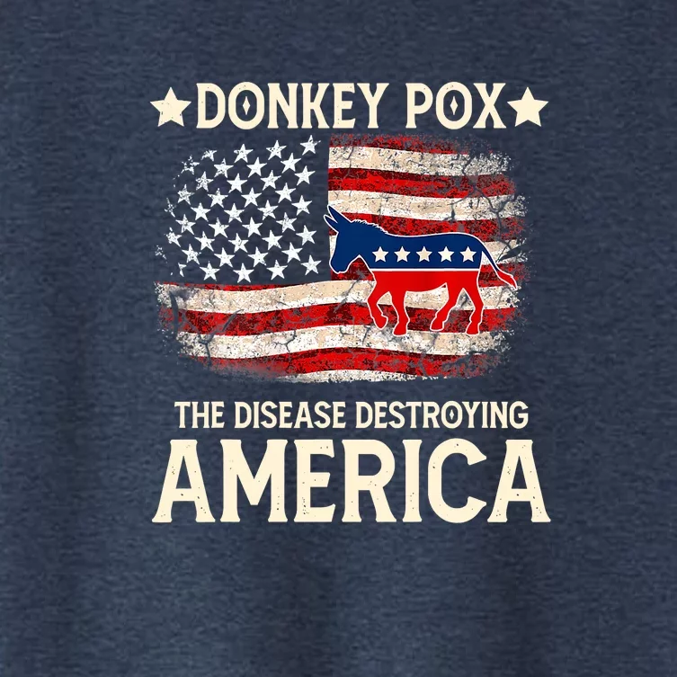 Donkey Pox The Disease Destroying America Funny Women's Crop Top Tee