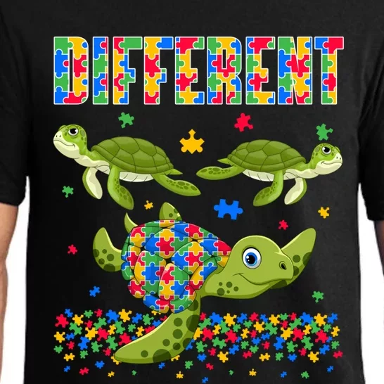 Different Puzzle Turtle Autism Awareness Day Autistic Gift Pajama Set