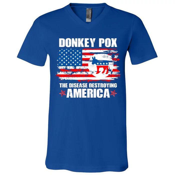 Donkey Pox The Disease Destroying America V-Neck T-Shirt