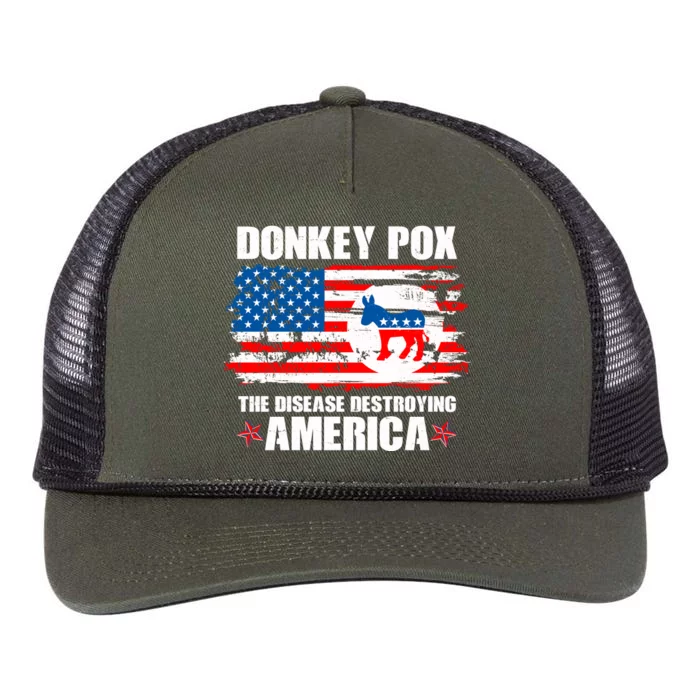 Donkey Pox The Disease Destroying America Retro Rope Trucker Hat Cap