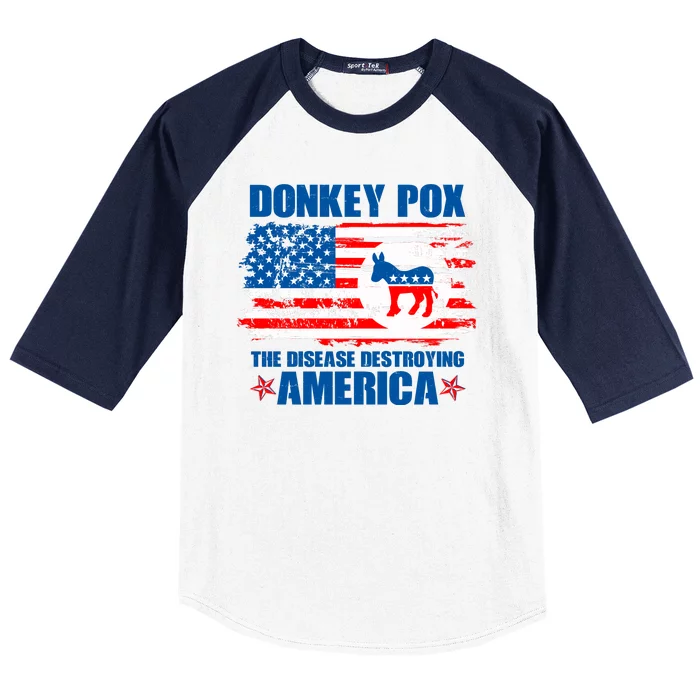 Donkey Pox The Disease Destroying America Baseball Sleeve Shirt