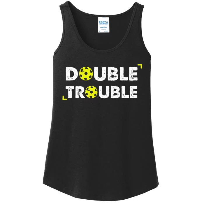 Double Pickleball Trouble Pickle Ball Pickle Ball Player Ladies Essential Tank